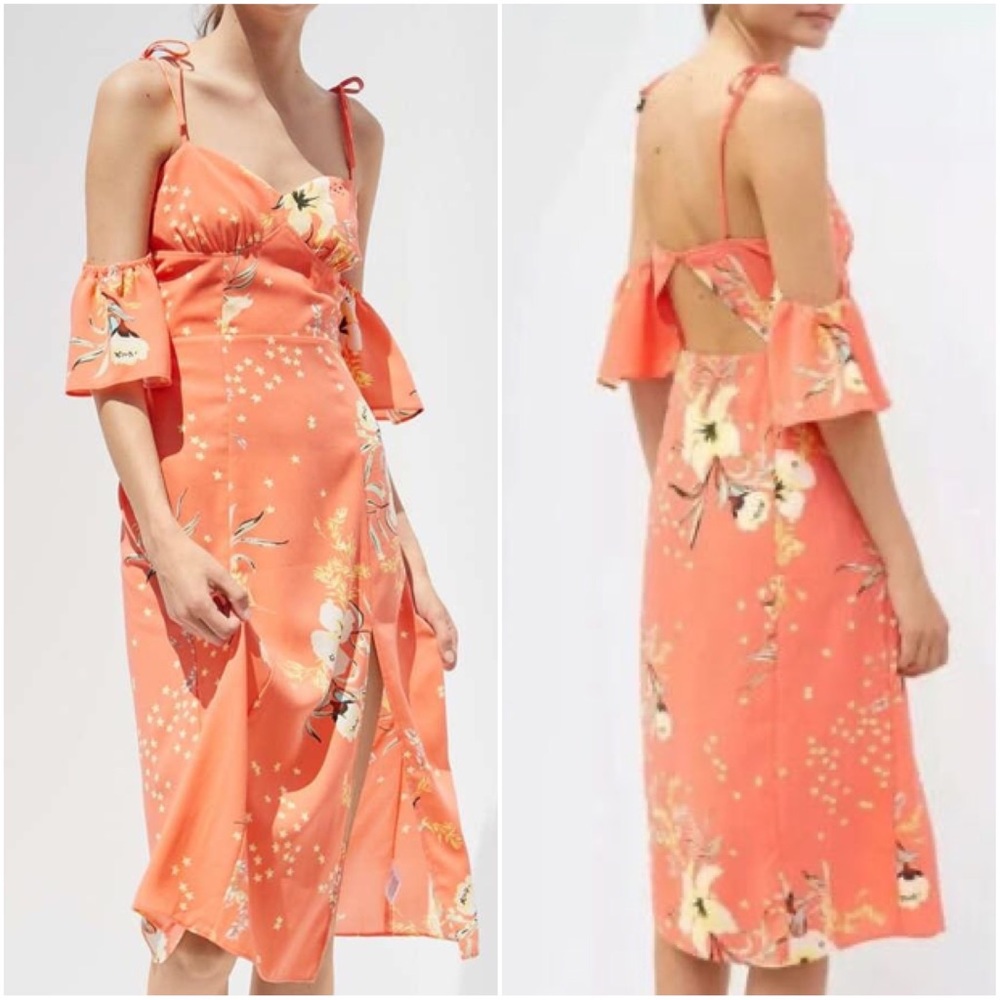 Urban Outfitters Boardwalk Floral Midi Dress Womens Size XS